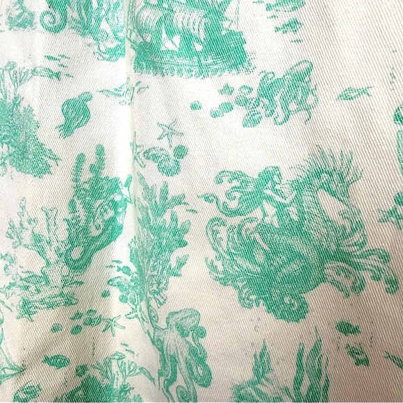 NWT Avec Les Filles Just Sea Denim Mini Dress in Seafoam Mermaid Toile | 8 - Picture 4 of 7